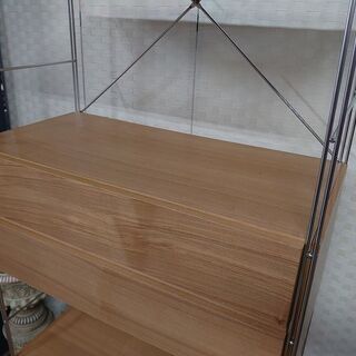 h無印良品ステンレスユニットシェルフ ステンレス棚セット ワイド 特大 カスタム品 MUJI 収納家具 店頭引取大歓迎♪ R3317)