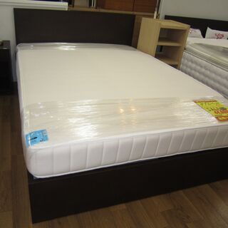 R068 ダブルベッド 引出し付、無印良品20cmマットレス 美品
