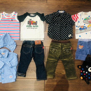 中古品】ベビーウェア80サイズ、全てミキハウス（DOUBLE.B）9点セット