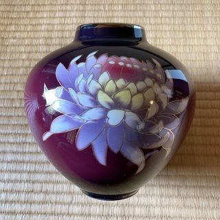 ★500円★ 未使用・紫の七宝焼きの花瓶、5/7までの受取限定