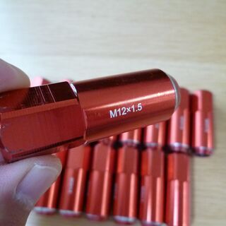アルミ 貫通 ナット 赤色 レッド M12 P1.5 19mm ...