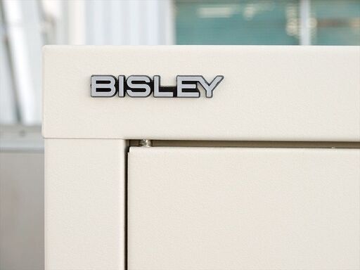 山口)下松市より　BISLEY(ビスレー) 両開きスチール書庫 4段 棚板3枚 鍵付き W91.5×D40×H180.5cm　BIZHE04H