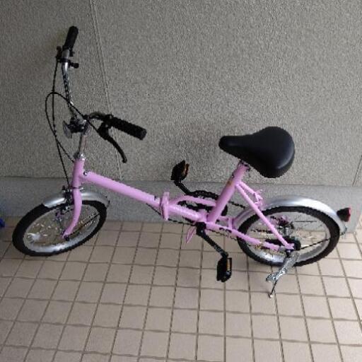 新品未使用、ピンク折りたたみ自転車