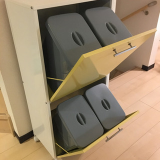 【ネット決済】ポップな黄色いゴミ箱　分別ゴミ箱