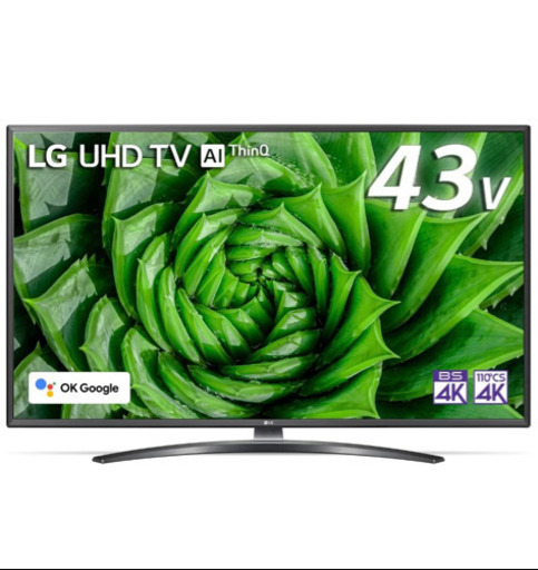 [値下げ]LG 43インチテレビ 4Kチューナー内蔵 43UN8100PJA 液晶TV  IPSパネル  Alexa搭載HDR対応