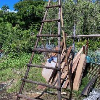 園芸用木製三角梯子  