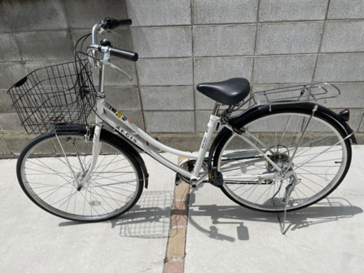 マルイシ　サイクル　6段ギア　26インチ　白　自転車　中古