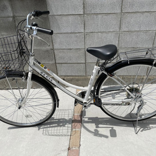 マルイシ サイクル 6段ギア 26インチ 白 自転車 中古 sugarbun.com