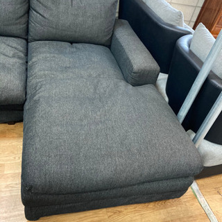 フクラ　カウチソファ　3人掛けソファ　ブラック　中古