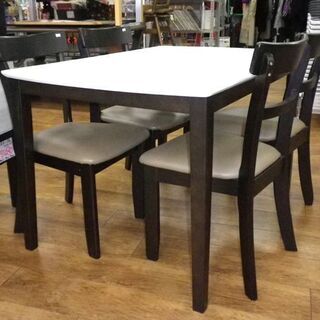 4人掛け ダイニングセット テーブル イス 天板エナメル調 食卓テーブル 椅子 いす 家具 札幌 厚別店