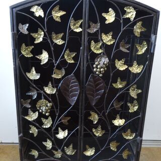 値下げしました☆k243☆アンティーク☆アジアン家具☆バリ製☆ワインセラー☆アイアン家具☆デンファー☆良品☆幅700㎜☆近隣配達、設置可能