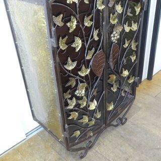 値下げしました☆k243☆アンティーク☆アジアン家具☆バリ製☆ワインセラー☆アイアン家具☆デンファー☆良品☆幅700㎜☆近隣配達、設置可能