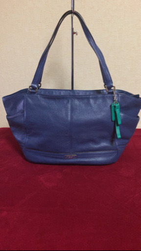 5MKO284  コーチ トートバッグ 青 革 COACH