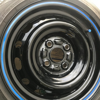 値下げしましたので早めによろしくお願いします。165/55R14 6J +45 ４本　軽カスタムカー ちょい引っ張り！　鉄チン スチール デイトナ風　ラパン　履いて居ました。