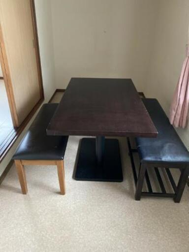 業務用ボックステーブル&長椅子2つ&補助椅子1つ④セット