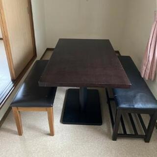 業務用ボックステーブル＆長椅子２つ＆補助椅子１つ④セット