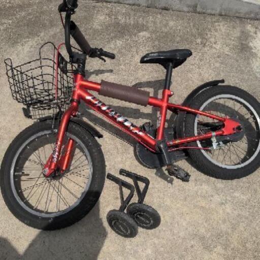 自転車16インチ、補助輪付　あさひ