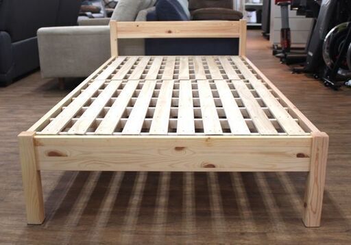 北大前! 札幌 引取  MUJI/無印良品 シングルベッド枠 木製 パイン材 簡易組立/ドッコ式 嵌めるだけ 一人暮らし 家具