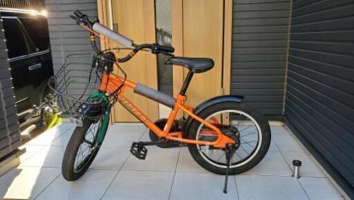 こども　自転車　16インチ　オレンジ×グリーン　船橋市　直接引取