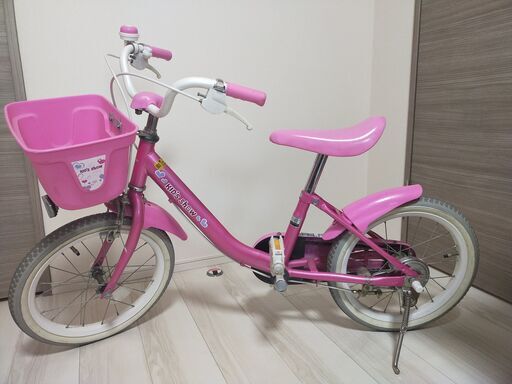 幼児用自転車(カゴ＆補助輪付き)/16インチ/ピンク色 (too) 梅島の 