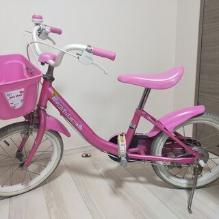 【ネット決済】幼児用自転車(カゴ＆補助輪付き)/16インチ/ピンク色