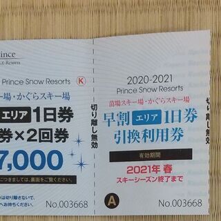 苗場スキー場・かぐらスキー場どちらか1日券2枚綴り2組