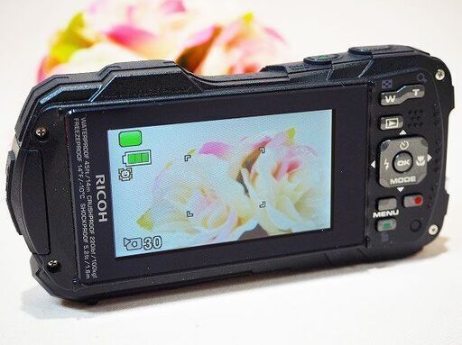 【苫小牧バナナ】RICOH/リコー デジタルカメラ WG-60 ブラック 本格防水・耐衝撃・防塵・耐寒 アウトドアモニター採用 動作OK♪