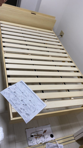 ベッド ベッドフレーム すのこベッド セミダブル セミダブルベッド 収納 おしゃれ コンセント付き 収納付き 高さ調節 木製