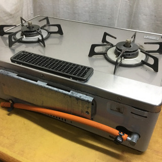 リンナイガスコンロ ガラストップ両面焼き