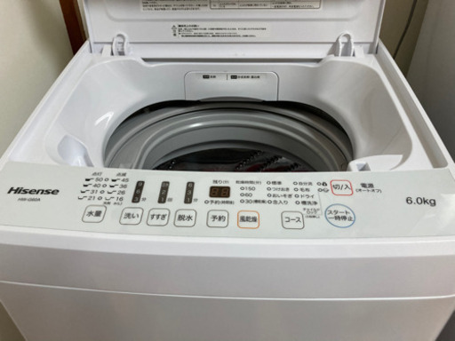 洗濯機　ハイセンス6kg2020年製