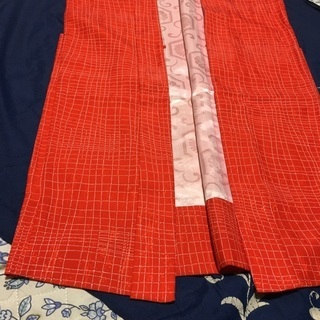 【ネット決済】羽織り(光沢のある明るめ赤オレンジ色)