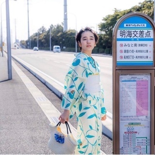 美品】大塚呉服店 浴衣 ​ 「ザクロ/ミント」