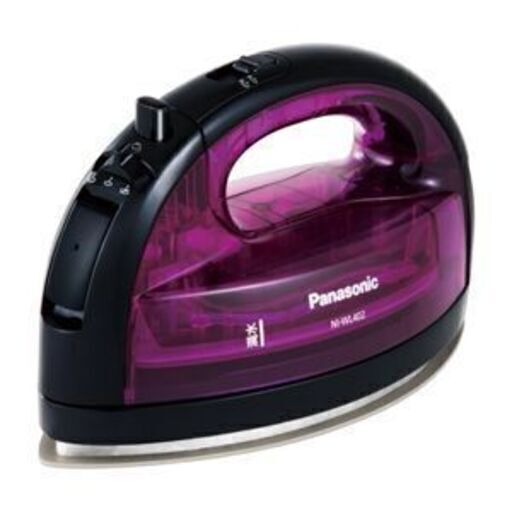 完売 ★美品 ★超コンパクト★超軽量★Panasonic★使用頻度少ない★コ－ドレススチ－ムアイロン★画像、紫（赤色)★ケース付★片手で持ち運び便利★逆光画像★返品不可★お返事が夜間になる場合があります。ご了承ください！