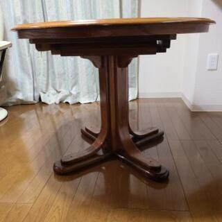 最終値下げ❗16日まで‼️【shin-lee】レッドオーク材 エクステンションラウンドテーブル　大塚家具