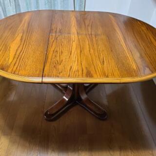 最終値下げ❗16日まで‼️【shin-lee】レッドオーク材 エクステンションラウンドテーブル　大塚家具