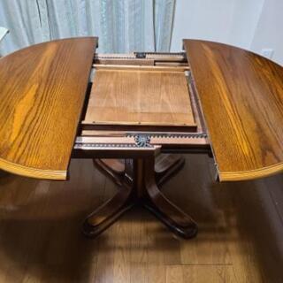 最終値下げ❗16日まで‼️【shin-lee】レッドオーク材 エクステンションラウンドテーブル　大塚家具