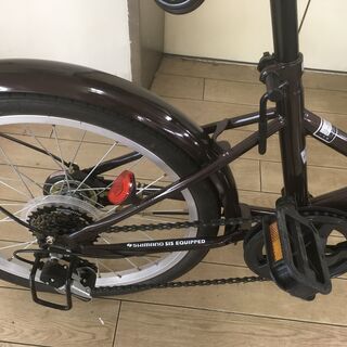 【折りたたみ自転車】SHIMANO SIS EQUIPPED 6段変速 20インチ：ブラウン