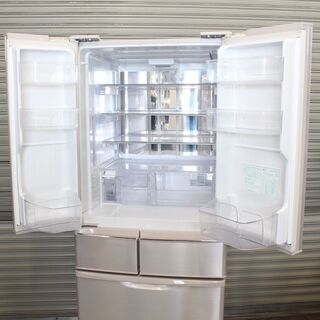 T921) シャープ ノンフロン冷凍冷蔵庫 SJ-XF44W-N 6ドア フレンチドア 440L 2012年製 ゴールド系 プラズマクラスター 製氷 SHARP 冷蔵庫  − 神奈川県