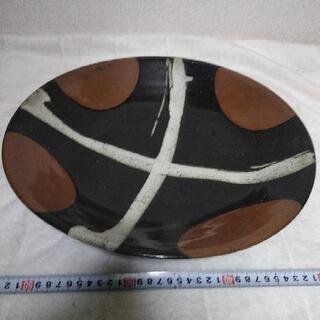 花器 大皿 黒茶 水盤