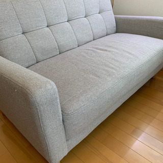 ※0円出品に変更しました【美品】2人掛けソファ　グレー