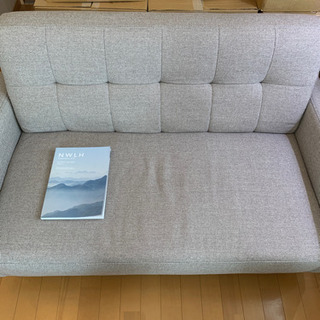 ※0円出品に変更しました【美品】2人掛けソファ　グレー