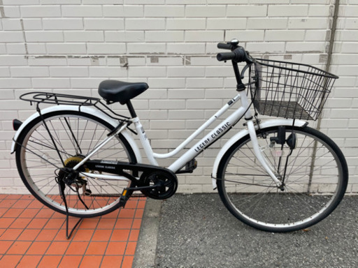 GM505【近隣配達可能】6段変速ギヤ　ダイナモライト　白　自転車　普通自転車　軽快車　サイクリング　通勤　通学　リサイクルショップ　ケイラック朝霞田島店　ケイラック　埼玉県　朝霞市　田島　和光市　志木市　新座市　富士見市　ふじみ野市　三芳町　戸田市　蕨市　さいたま市(岩槻以外)　川越市　所沢市　上尾市　東京都　板橋区　練馬区　清瀬市