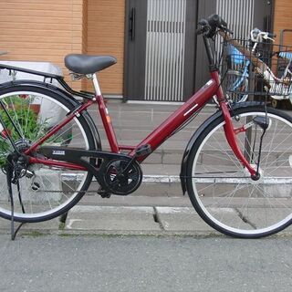 C810☆限定特価☆ 中古自転車 ママチャリ レッド【26インチ 軽快車 3段