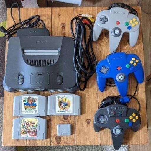 Nintendo64 本体+コントローラー3つ+ソフト3つ+メモリーパック1つ