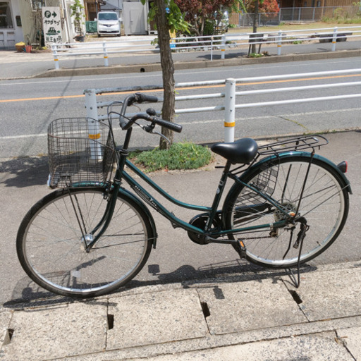 自転車☆変速ギア6段階☆27インチ☆グリーン☆鍵なしタイプ☆中古品