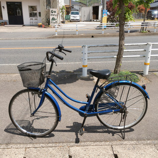 自転車☆ママチャリ☆26インチ☆ブルー☆鍵ありタイプ☆中古品