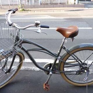 26インチ 自転車 タイヤ幅2.125インチ シティサイクル 6段変速 グリーン ママチャリ☆ PayPay(ペイペイ)決済可能 ☆ 札幌市 豊平区 平岸