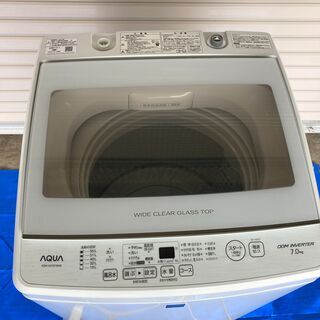 美品 2019年製 AQUA アクア 全自動洗濯機 7kg AQW-GV7E7 説明書付 美品 2019年製 AQUA アクア 全自動洗濯機 7kg AQW-GV7E7 説明書付