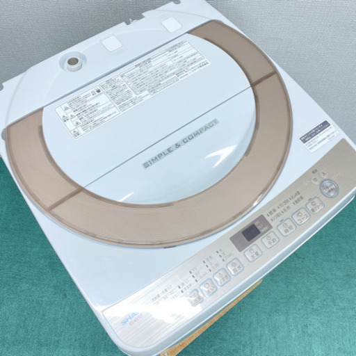 大容量7キロ＊シャープ 2018年製 ＊新品のふろ水ホース付属＊