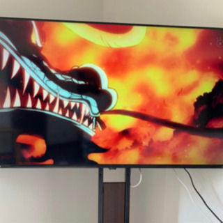 4k対応50インチTVと立てかけテレビ台